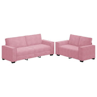 Set di Divani 2 pz con Cuscini rosa in Velluto