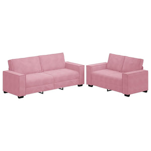 Set di Divani 2 pz con Cuscini rosa in Velluto 3324703