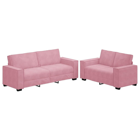 Set di Divani 2 pz con Cuscini rosa in Velluto 3324703