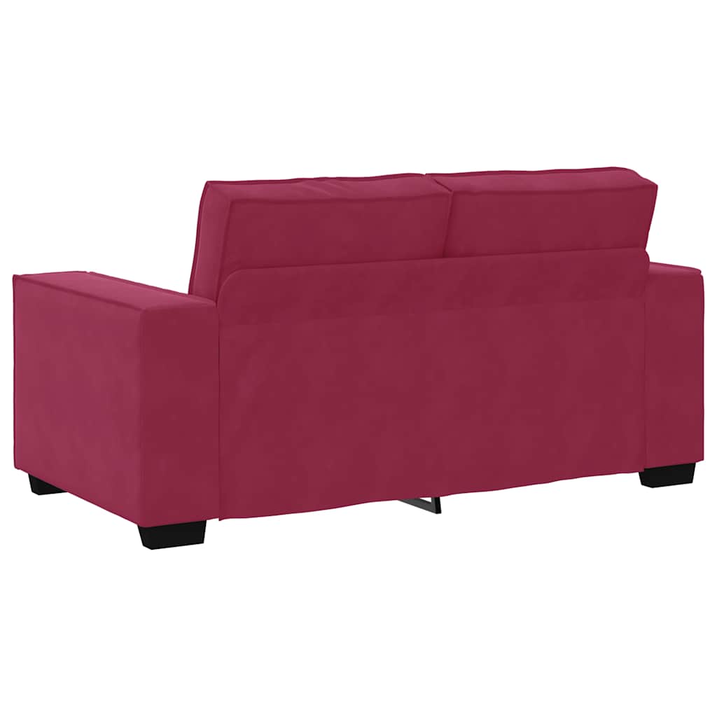 Set di Divani 2 pz con Cuscini Rosso Vino in Velluto 3324704