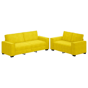 Set di Divani 2 pz con Cuscini giallo in Velluto 3324706