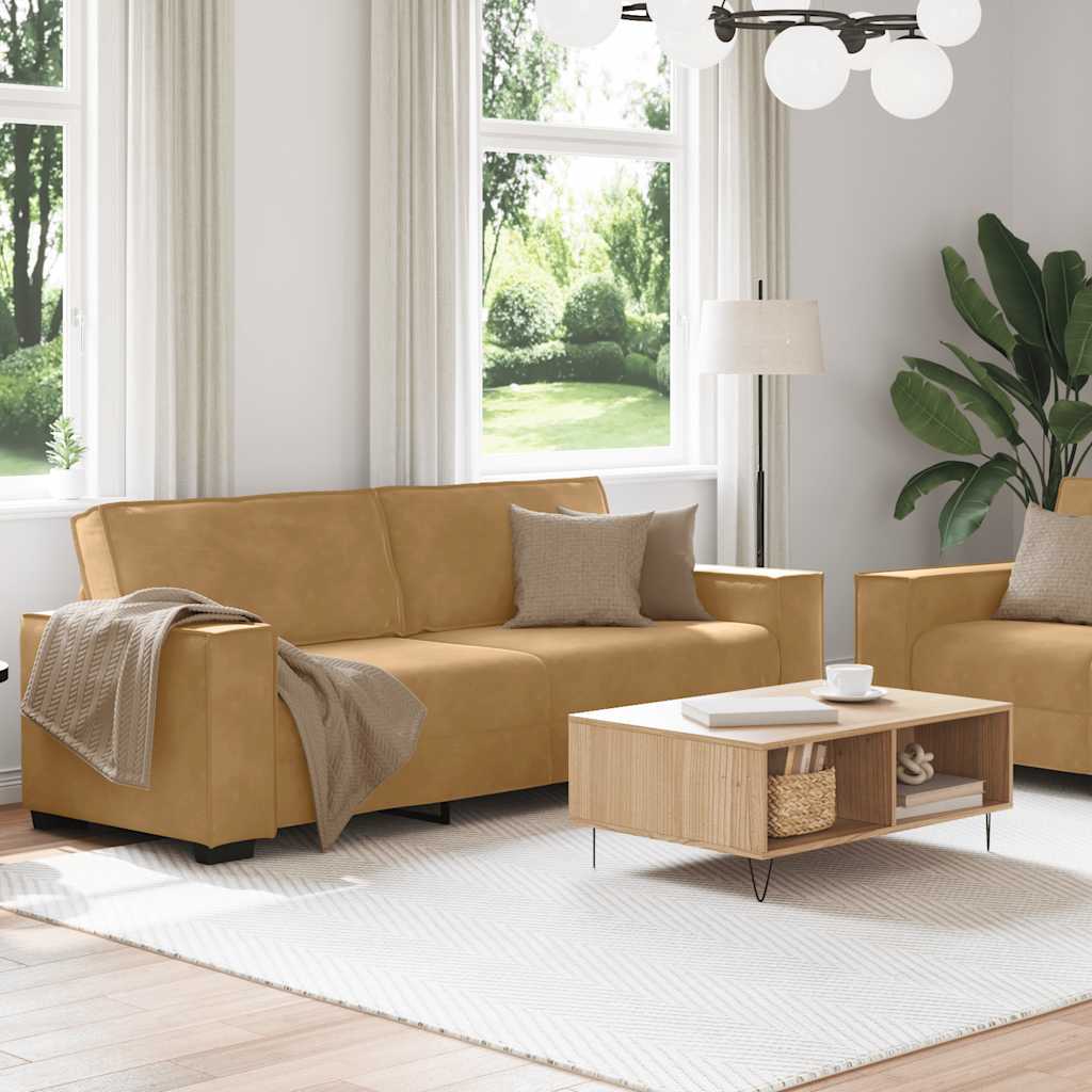 vidaXL Set di Divani 2 pz con Cuscini Marrone in Velluto