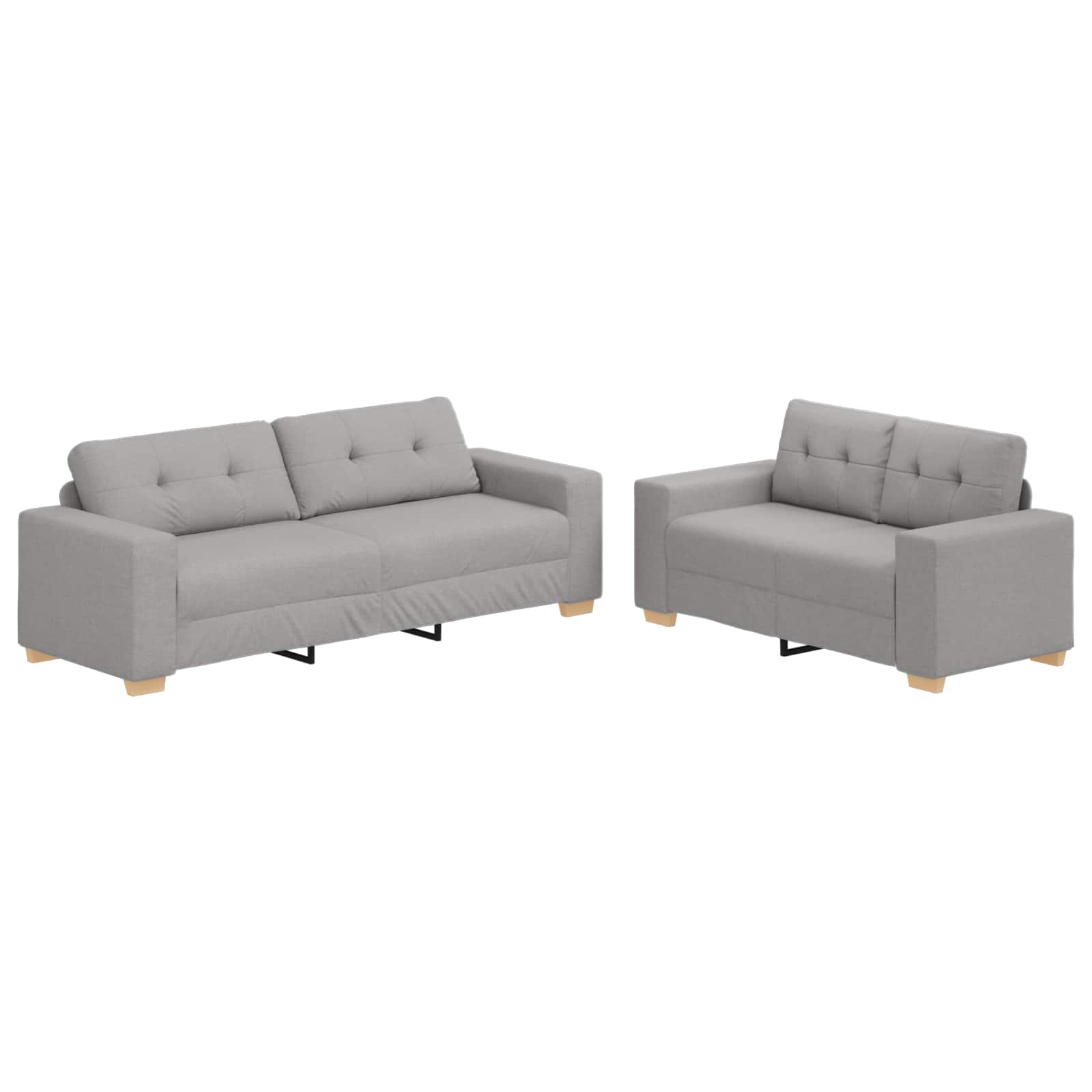 Divano 2 pcs Grigio Tessuto misto lino 3324718