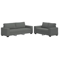 Set di Divani 2 pz con Cuscini Grigio Scuro in Tessuto 3324732