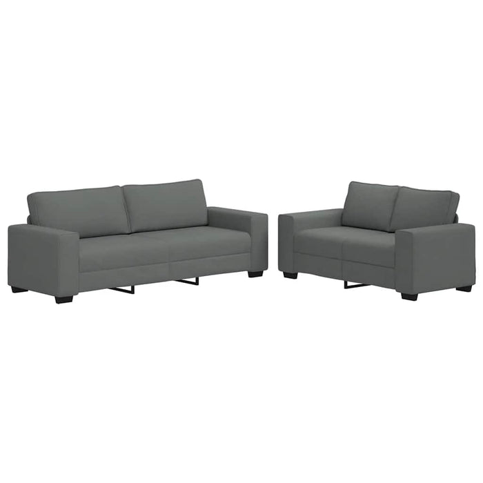 vidaXL Set di Divani 2 pz con Cuscini Grigio Scuro in Tessuto