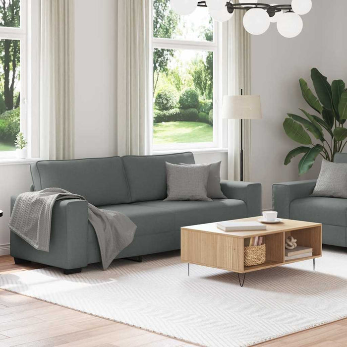 Set di Divani 2 pz con Cuscini Grigio Scuro in Tessuto 3324732