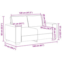 Set di Divani 2 pz con Cuscini Nero in Tessuto 3324733