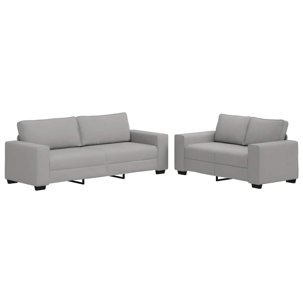Set di Divani 2 pz con Cuscini Grigio Nuvola in Tessuto 3324739