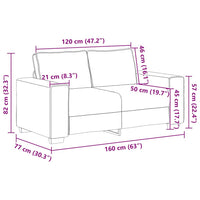 Set di Divani 2 pz con Cuscini Grigio Nuvola in Tessuto 3324739