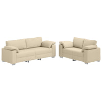 Set di divani 2 pcs Crema 219 x 77 x 82 cm Tessuto 3324747