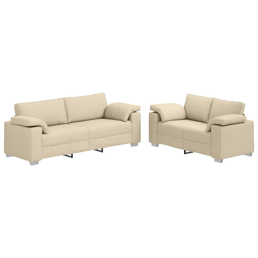 Set di divani 2 pcs Crema 219 x 77 x 82 cm Tessuto 3324747