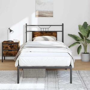 Giroletto senza Materasso-Struttura Letto Rovere Fumo 80x200 cm in Truciolato 774519