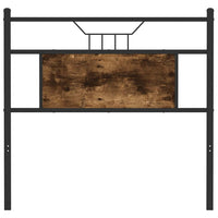 Testiera Rovere Fumo 75 cm in Legno Multistrato e Acciaio 4106769