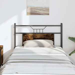 Testiera Rovere Fumo 90 cm in Legno Multistrato e Acciaio 4106771