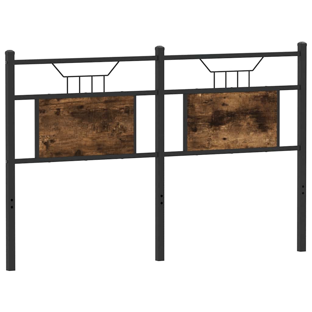 Testiera Rovere Fumo 137 cm in Legno Multistrato e Acciaio 4106775