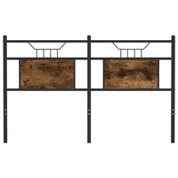 Testiera Rovere Fumo 137 cm in Legno Multistrato e Acciaio 4106775