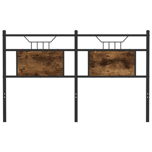 Testiera Rovere Fumo 137 cm in Legno Multistrato e Acciaio 4106775