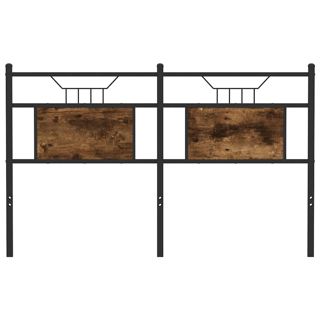 Testiera Rovere Fumo 137 cm in Legno Multistrato e Acciaio 4106775