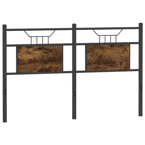 Testiera Rovere Fumo 137 cm in Legno Multistrato e Acciaio 4106775