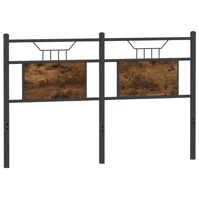 Testiera Rovere Fumo 137 cm in Legno Multistrato e Acciaio 4106775