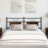 Testiera Rovere Fumo 137 cm in Legno Multistrato e Acciaio 4106775