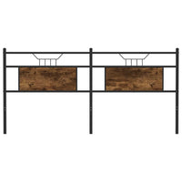 Testiera Rovere Fumo 180 cm in Legno Multistrato e Acciaio 4106779