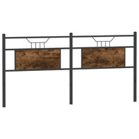 Testiera Rovere Fumo 180 cm in Legno Multistrato e Acciaio 4106779