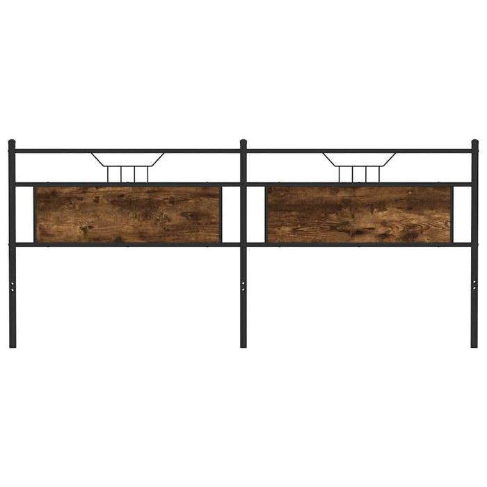 Testiera Rovere Fumo 193 cm in Legno Multistrato e Acciaio 4106780