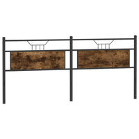 Testiera Rovere Fumo 193 cm in Legno Multistrato e Acciaio 4106780