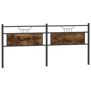 Testiera Rovere Fumo 193 cm in Legno Multistrato e Acciaio 4106780