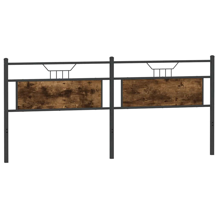 Testiera Rovere Fumo 193 cm in Legno Multistrato e Acciaio 4106780