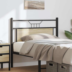 Testiera Rovere Sonoma 107 cm in Legno Multistrato e Acciaio 4106822