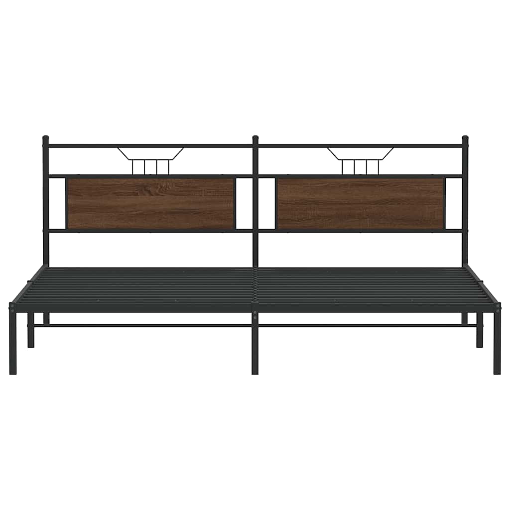 Giroletto senza Materasso-Struttura Letto Rovere Marrone 200x200 cm Truciolato 863319