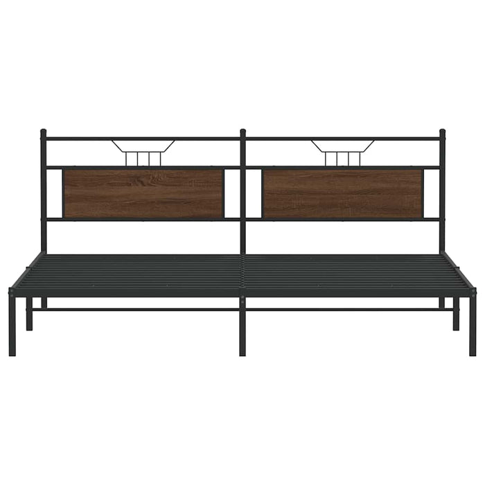 Giroletto senza Materasso-Struttura Letto Rovere Marrone 200x200 cm Truciolato 863319