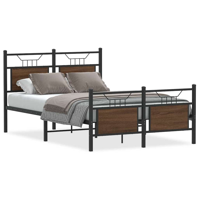 Giroletto senza Materasso-Struttura Letto Rovere Marrone 120x200 cm Truciolato 643215