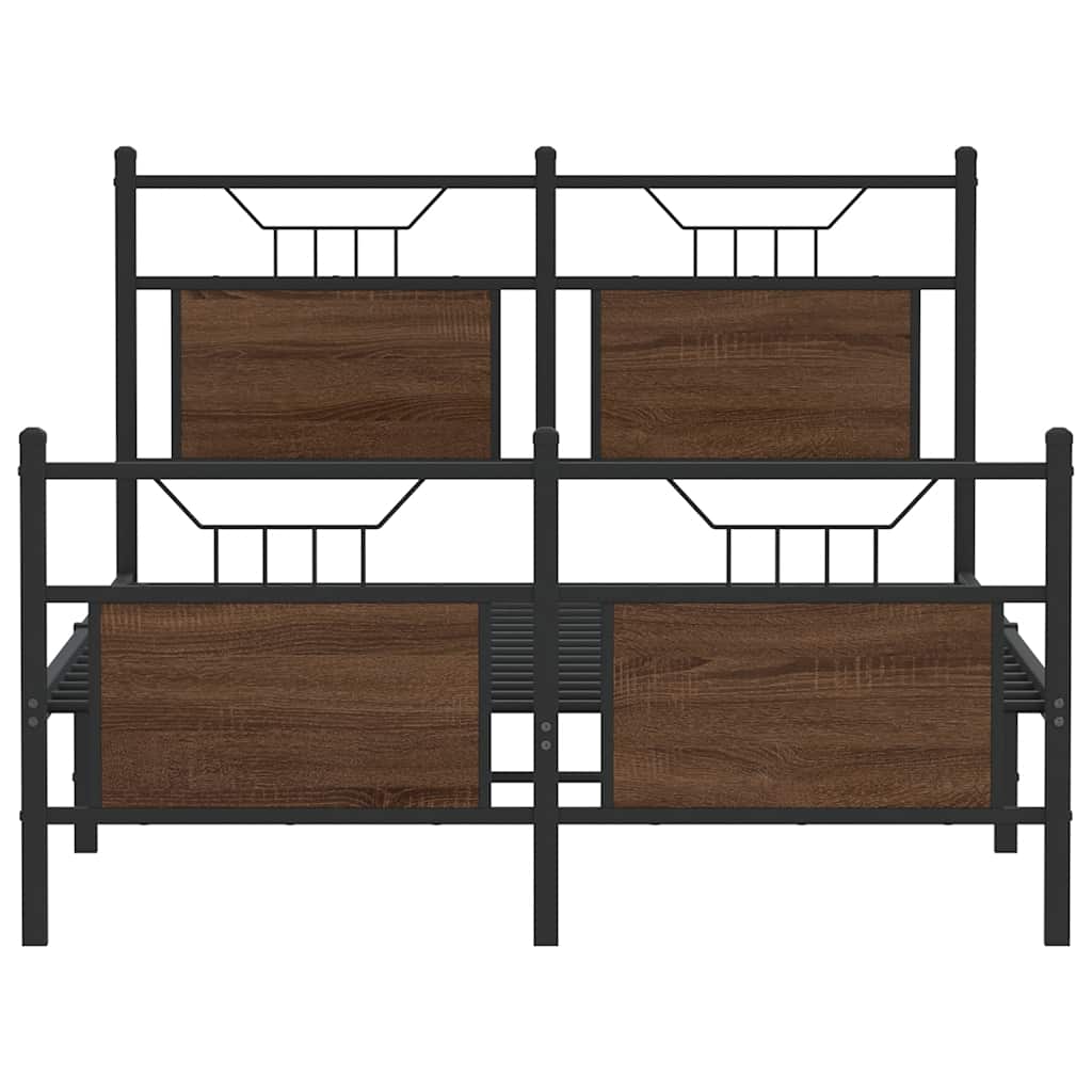 Giroletto senza Materasso-Struttura Letto Rovere Marrone 120x200 cm Truciolato 643215