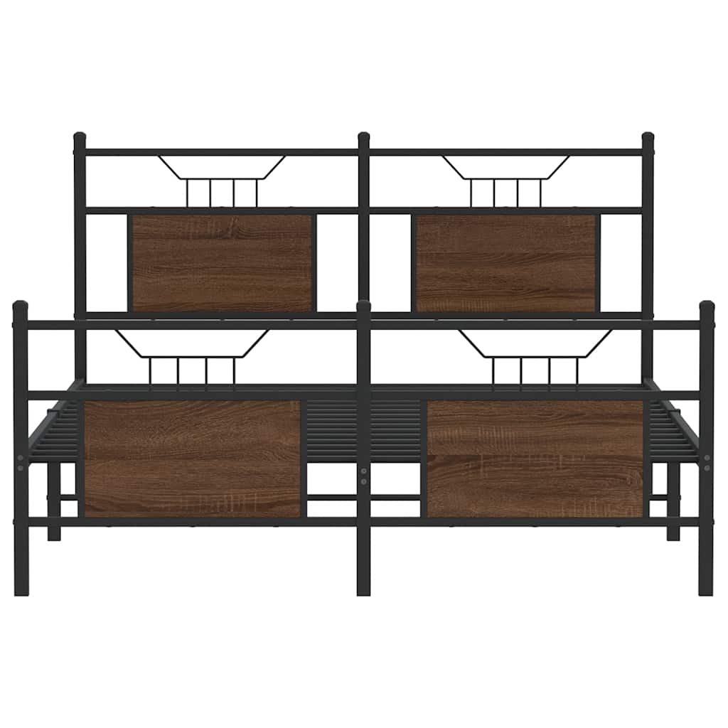 Giroletto senza Materasso-Struttura Letto Rovere Marrone 140x190 cm Truciolato 135218