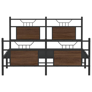 Giroletto senza Materasso-Struttura Letto Rovere Marrone 140x190 cm Truciolato 135218