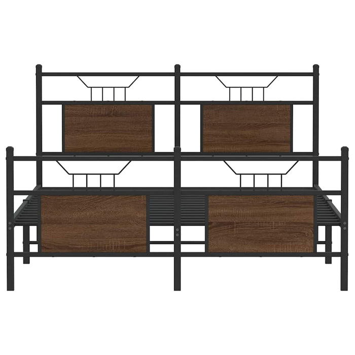 vidaXL Giroletto senza Materasso Rovere Marrone 150x200 cm Truciolato