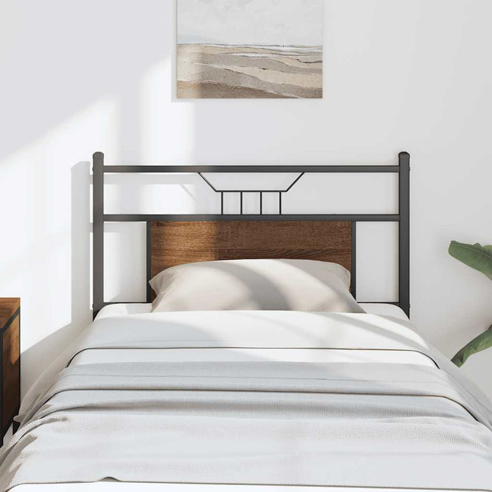 Testiera Rovere Marrone 75 cm in Legno Multistrato e Acciaio 4106867