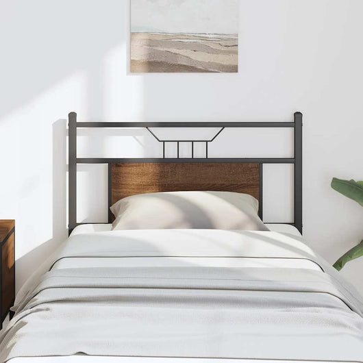 Testiera Rovere Marrone 80 cm in Legno Multistrato e Acciaio 4106868