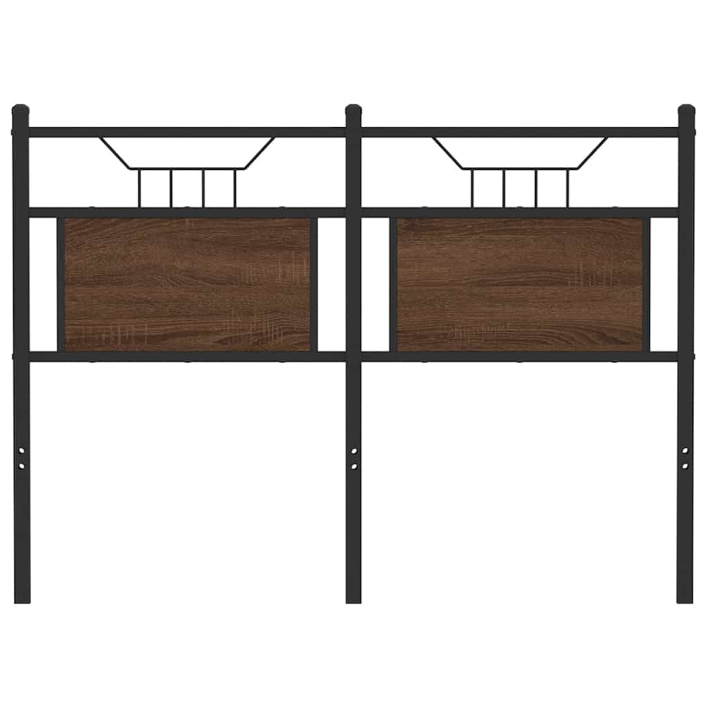 Testiera Rovere Marrone 120 cm in Legno Multistrato e Acciaio 4106872