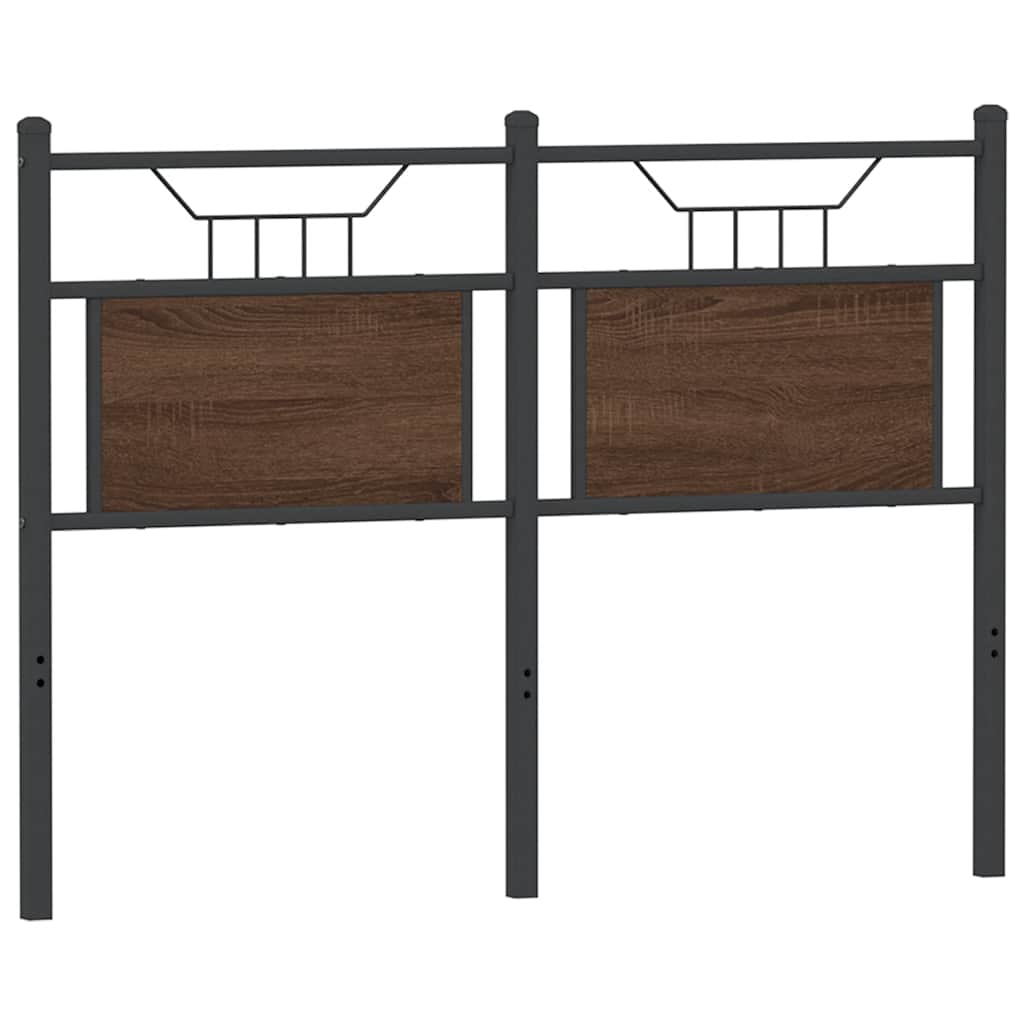Testiera Rovere Marrone 120 cm in Legno Multistrato e Acciaio 4106872