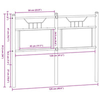 Testiera Rovere Marrone 120 cm in Legno Multistrato e Acciaio 4106872