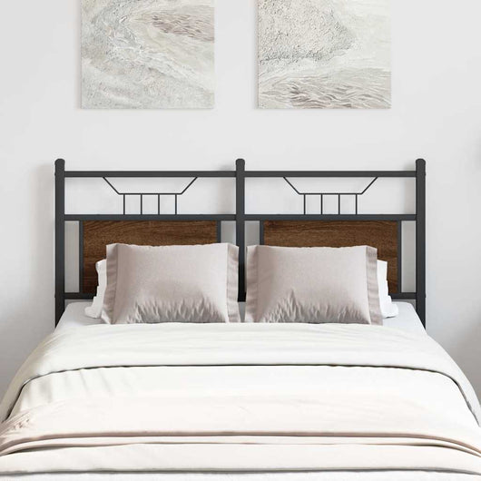 Testiera Rovere Marrone 120 cm in Legno Multistrato e Acciaio 4106872