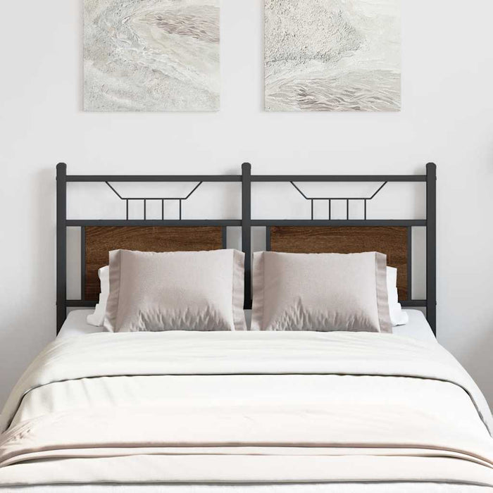 Testiera Rovere Marrone 120 cm in Legno Multistrato e Acciaio 4106872