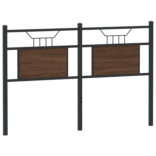 Testiera Rovere Marrone 137 cm in Legno Multistrato e Acciaio 4106873