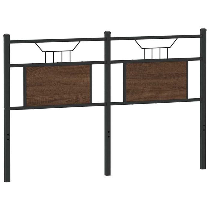 Testiera Rovere Marrone 137 cm in Legno Multistrato e Acciaio 4106873