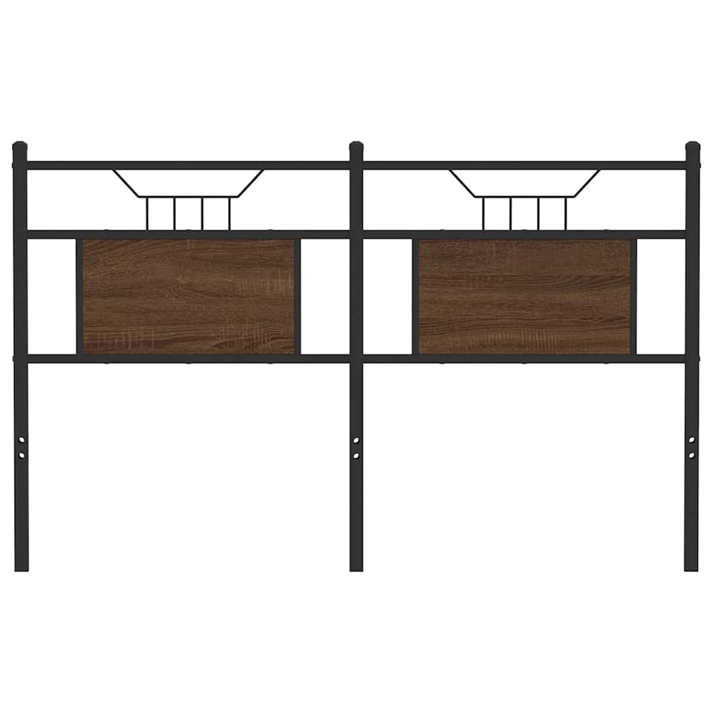 Testiera Rovere Marrone 137 cm in Legno Multistrato e Acciaio 4106873