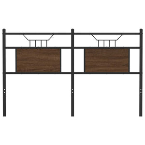 Testiera Rovere Marrone 137 cm in Legno Multistrato e Acciaio 4106873